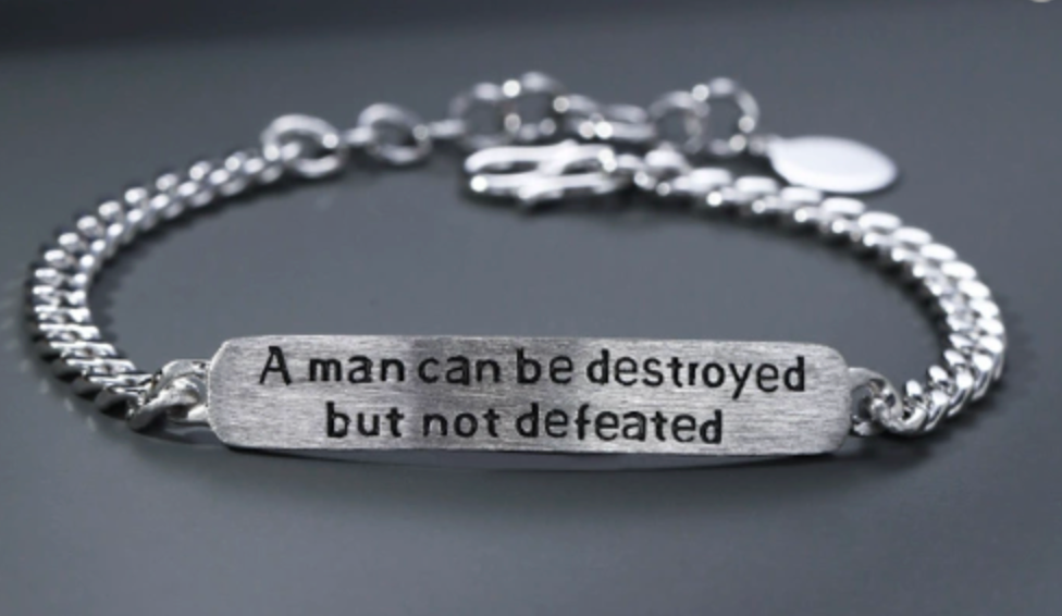 Men's Inspirational Strength Bracelet – Vintage Silver Tone